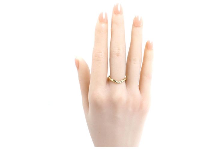 Tiffany & Co. 18K Gelbgold gewölbter Bandring mit Diamanten - Ansicht 7