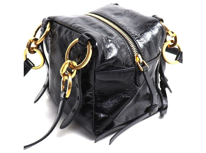 Borsa a mano in pelle nera Prada con pendente Nero - vista 2
