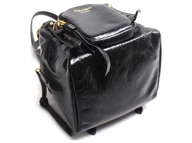 Borsa a mano in pelle nera Prada con pendente Nero - vista 3