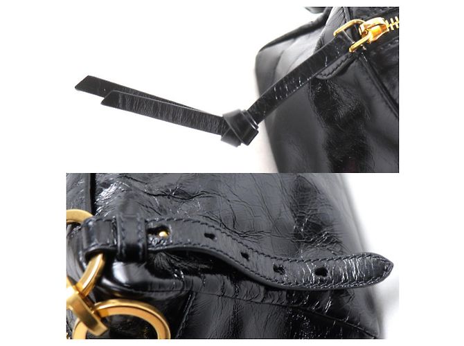 Borsa a mano in pelle nera Prada con pendente Nero - vista 5