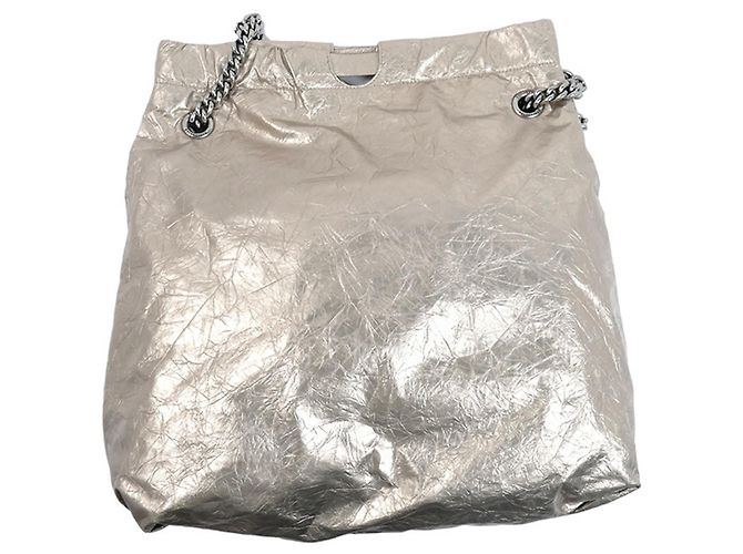 Everyday Borsa a Spalla Balenciaga Crush Medium D'oro - vista 2