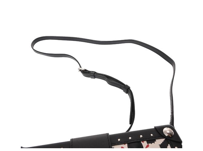 Borsa a spalla in pelle Petite Malle Louis Vuitton Nero Bianco Rosso - vista 5
