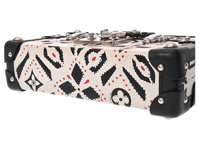Borsa a spalla in pelle Petite Malle Louis Vuitton Nero Bianco Rosso - vista 6