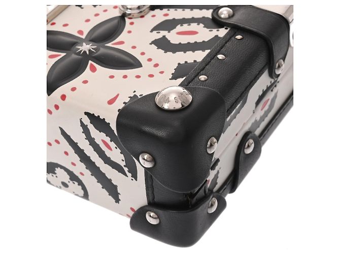 Borsa a spalla in pelle Petite Malle Louis Vuitton Nero Bianco Rosso - vista 7