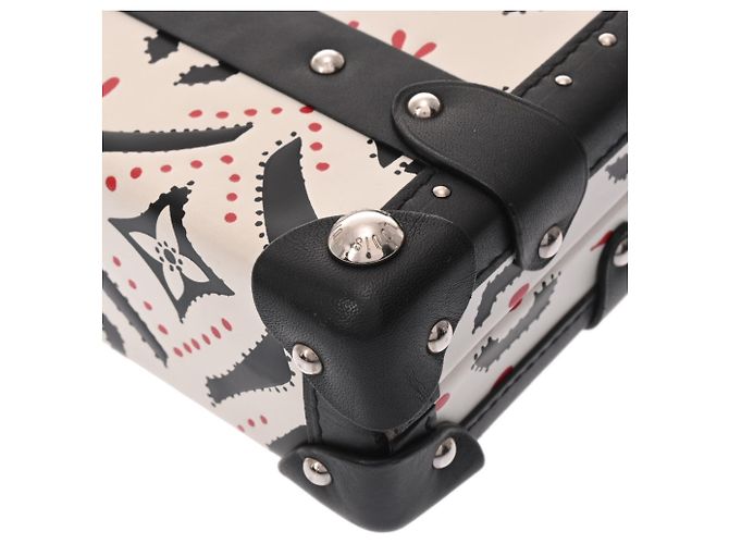 Borsa a spalla in pelle Petite Malle Louis Vuitton Nero Bianco Rosso - vista 9