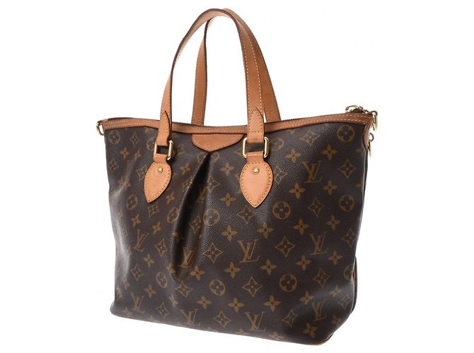 Borsa Louis Vuitton Monogram Palermo PM Marrone - vista 3