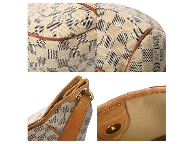Borsa Louis Vuitton Damier Azur Galliera PM Bianco - vista 9