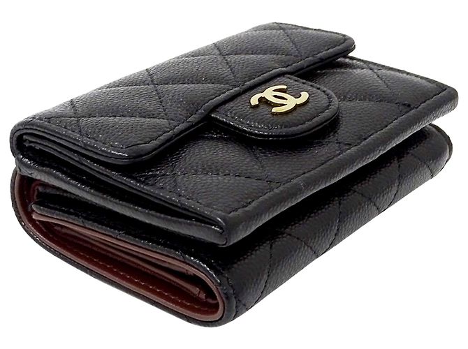 Portafoglio tri-fold Matelassé da donna Chanel Nero - vista 3
