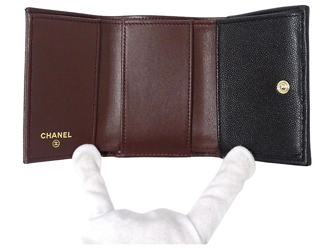Portafoglio tri-fold Matelassé da donna Chanel Nero - vista 4