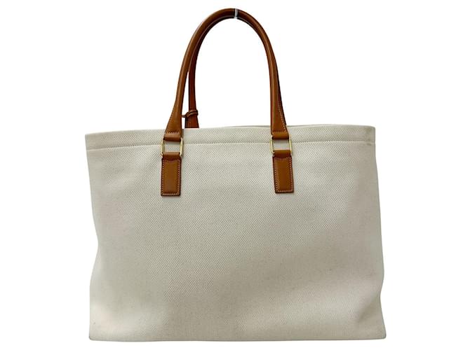 Céline Celine Canvas Tragetasche Braun Weiß - Ansicht 2