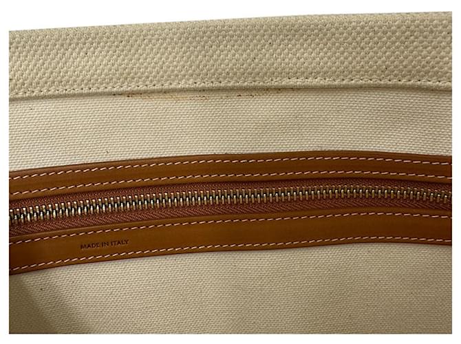 Céline Celine Canvas Tragetasche Braun Weiß - Ansicht 8