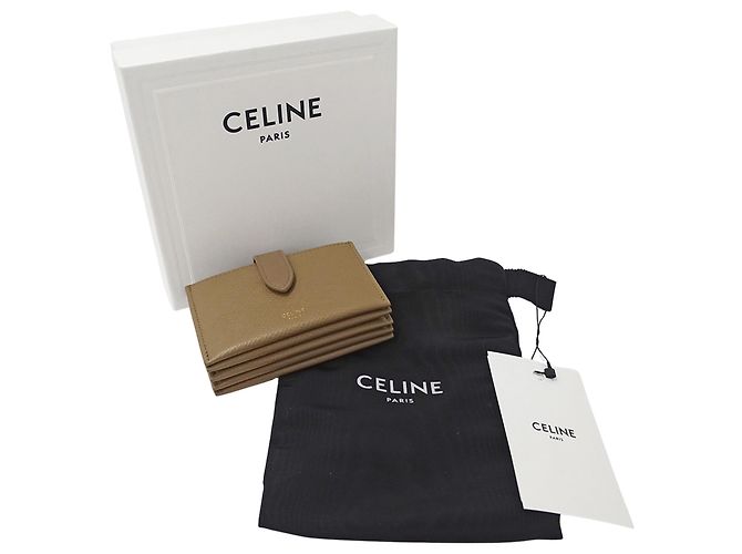 Céline Portafoglio in pelle Celine in beige e marrone - vista 6