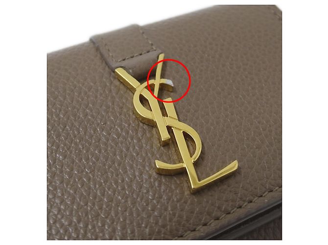 Cartera Tri-Fold para Mujer Saint Laurent Castaño - vista 10