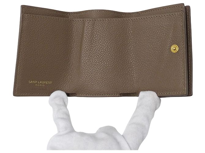 Cartera Tri-Fold para Mujer Saint Laurent Castaño - vista 4