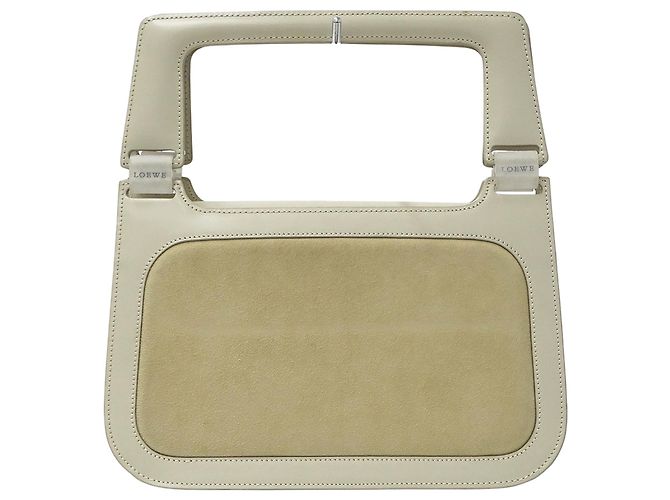 Borsa a mano in pelle scamosciata beige Loewe - vista 2