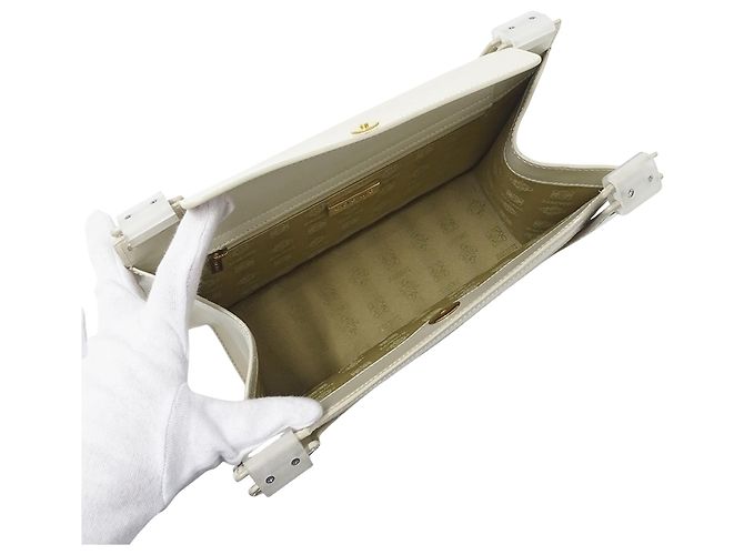 Borsa a mano in pelle scamosciata beige Loewe - vista 5