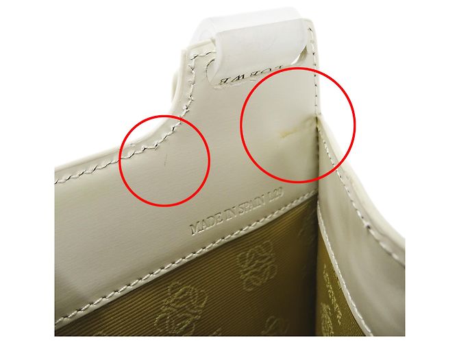 Borsa a mano in pelle scamosciata beige Loewe - vista 9
