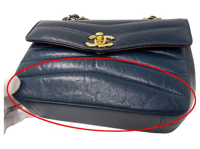 Borsa in pelle blu verde Chanel Arancione - vista 13