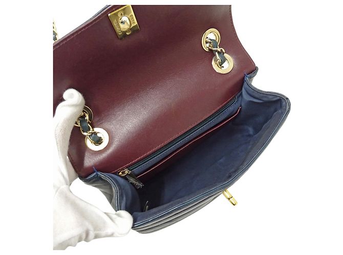 Borsa in pelle blu verde Chanel Arancione - vista 5