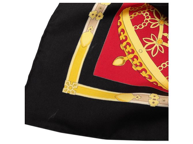Bufanda de seda Carre 90 LES MUSEROLLES de Hermès Roja Multicolor - vista 5