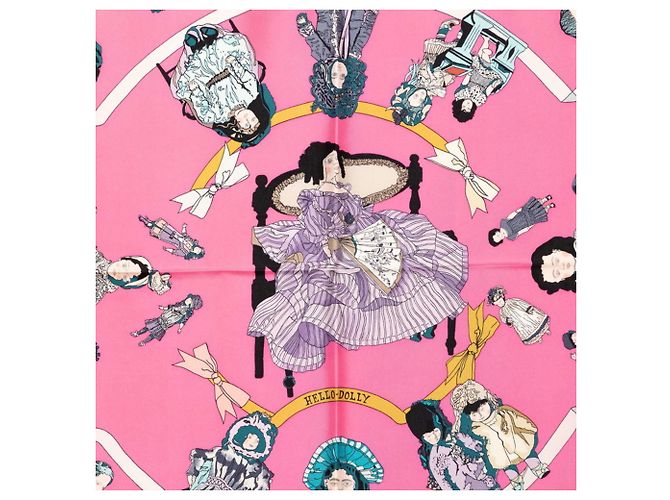 Hermès Carre 90 HELLO DOLLY Schal Mehrfarben Lila - Ansicht 3