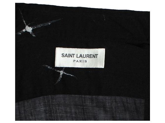 Camicia trasparente con stampa di stelle nere Saint Laurent 2018 Nero - vista 6