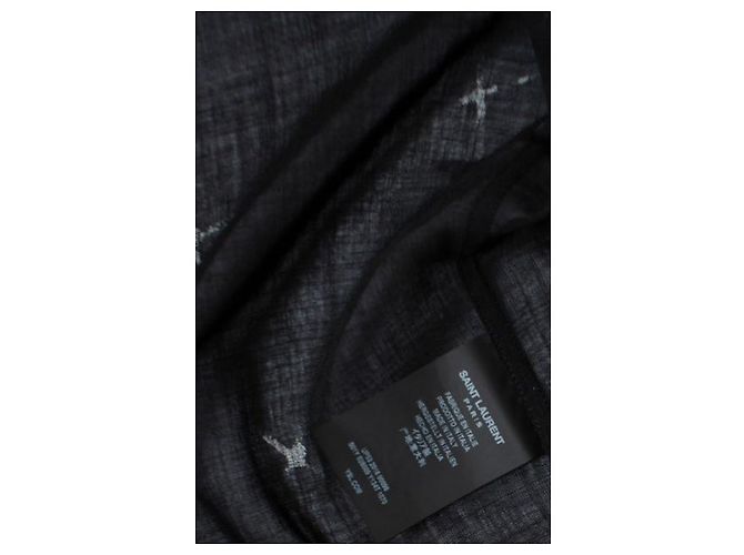 Camicia trasparente con stampa di stelle nere Saint Laurent 2018 Nero - vista 7