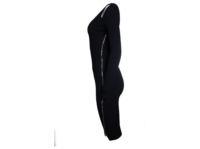 Alexander Mcqueen McQ, schwarzes Strickkleid mit Stretch - Ansicht 2