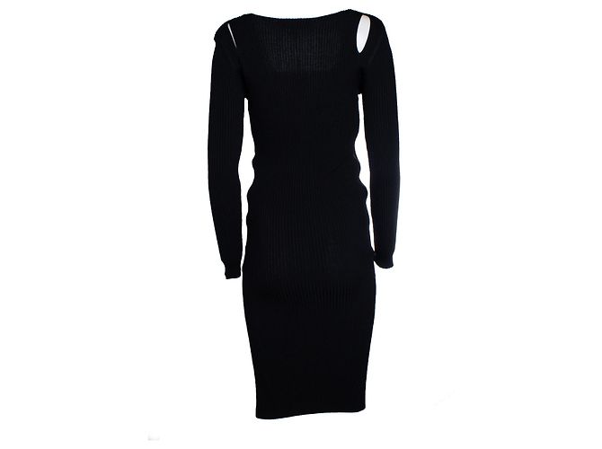 Alexander Mcqueen McQ, schwarzes Strickkleid mit Stretch - Ansicht 3