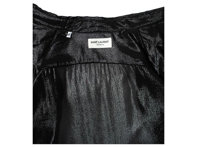 Camicia Lurex con pieghe Saint Laurent 2019 Nero - vista 7