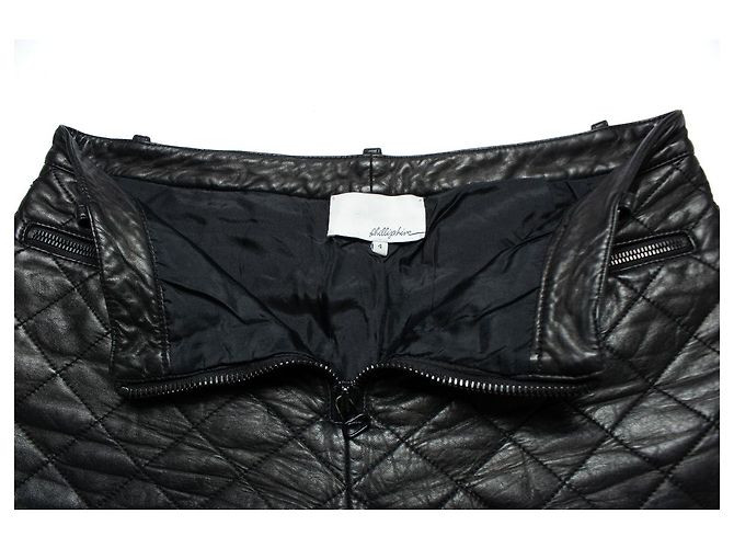 3.1 Phillip Lim Bermuda de couro matelassado Philipp Lim Preto - vista 6