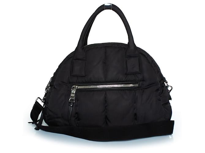 Prada, borsa bomber bowler nera Nero - vista 2