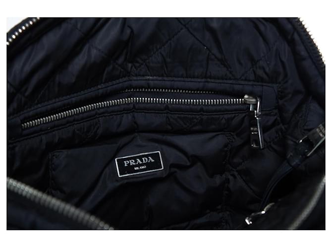 Prada, borsa bomber bowler nera Nero - vista 6