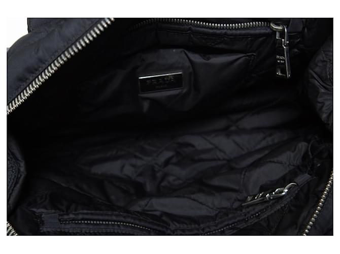 Prada, borsa bomber bowler nera Nero - vista 7