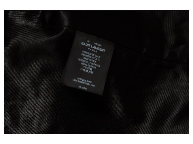 Saint Laurent, giubbotto in pelle nera da motociclista 2016 Nero - vista 5
