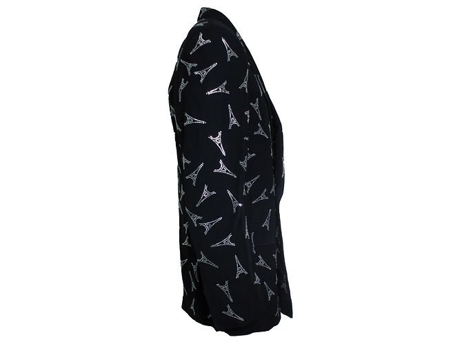 Balenciaga Blazer mit Kristall-Eiffelturm Schwarz - Ansicht 3