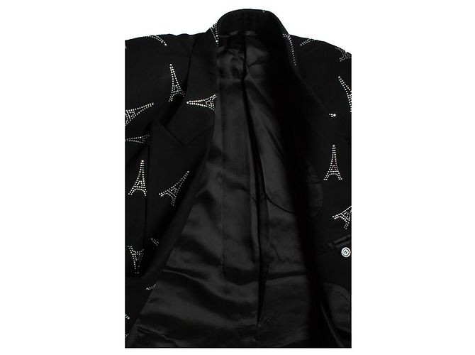 Balenciaga Blazer mit Kristall-Eiffelturm Schwarz - Ansicht 6