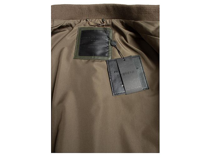 Philipp Plein, Stepp-Bomberjacke Grün Khaki - Ansicht 9