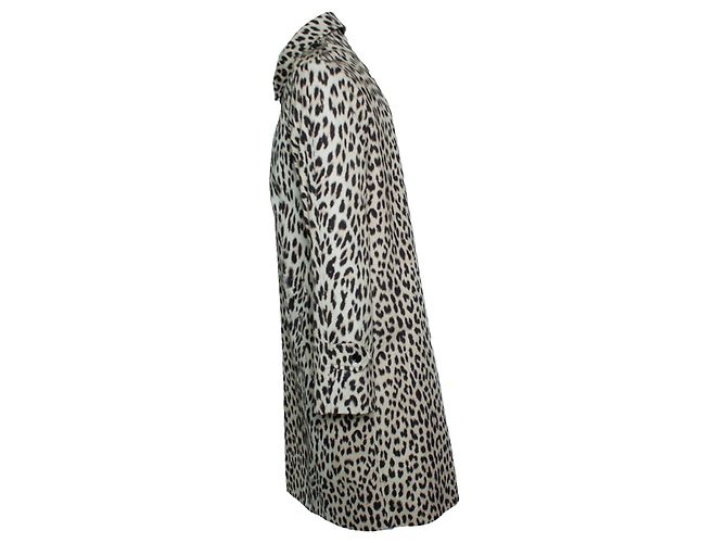 Céline Celine, Trench coat con stampa leopardata Marrone - vista 2