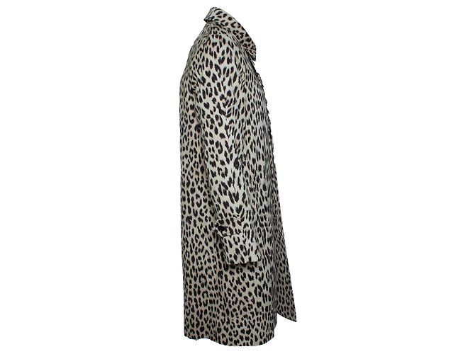 Céline Celine, Trench coat con stampa leopardata Marrone - vista 4