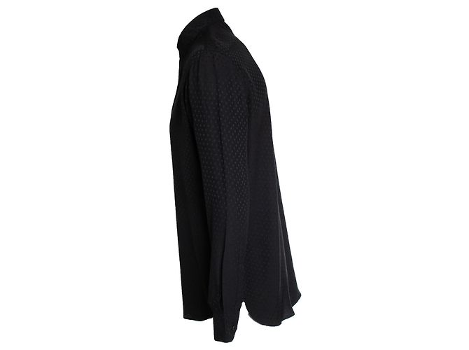Camicia nera con pois floreali Saint Laurent 2018 Nero - vista 2