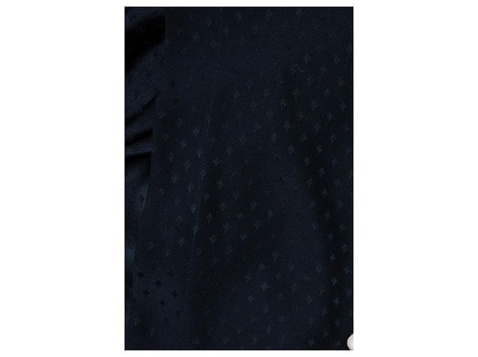Camicia nera con pois floreali Saint Laurent 2018 Nero - vista 6