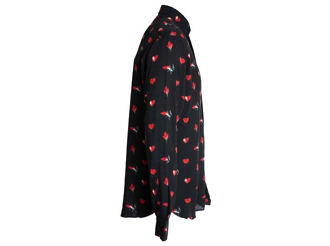 Camicia con stampa labbra "No Smoking" Saint Laurent 2017 Nero - vista 2