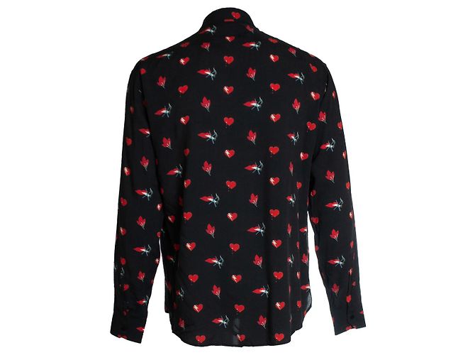 Camicia con stampa labbra "No Smoking" Saint Laurent 2017 Nero - vista 4