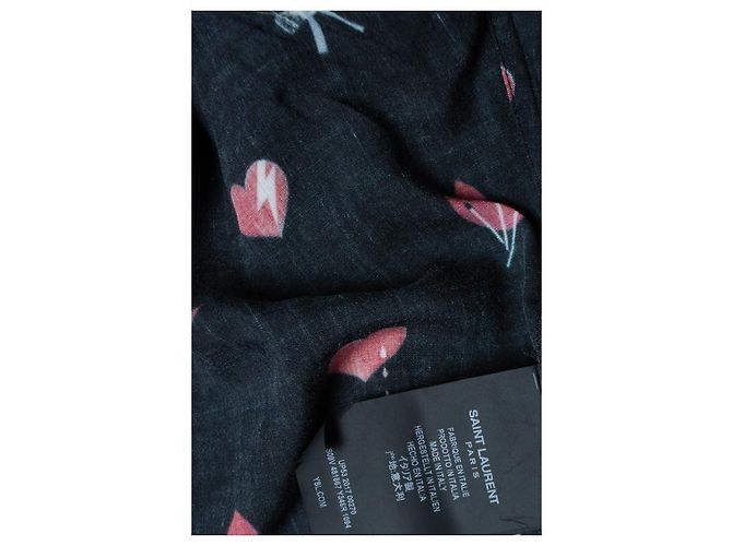 Camicia con stampa labbra "No Smoking" Saint Laurent 2017 Nero - vista 7