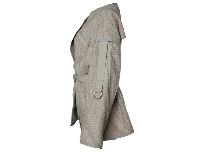 IRO, Gewebte Nilran-Jacke mit Gürtel Braun Beige - Ansicht 2