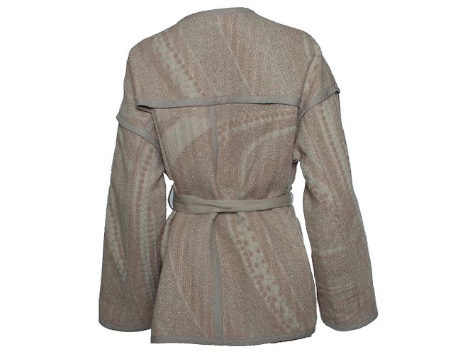IRO, Gewebte Nilran-Jacke mit Gürtel Braun Beige - Ansicht 3