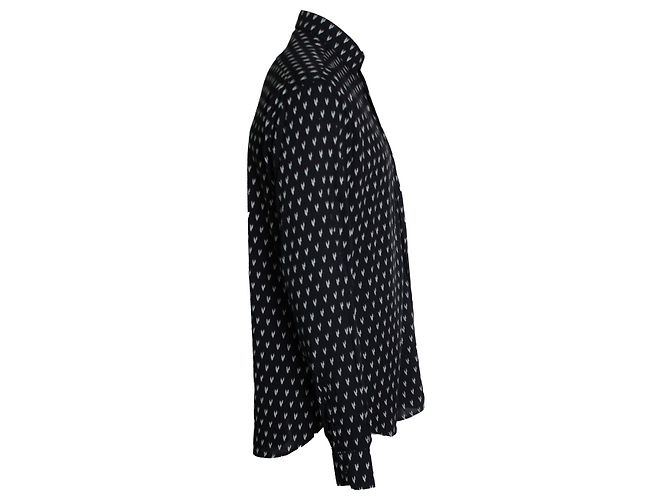 Camicia a pois stampata V di Saint Laurent in nero 2017 - vista 2
