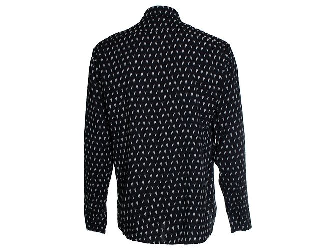Camicia a pois stampata V di Saint Laurent in nero 2017 - vista 3