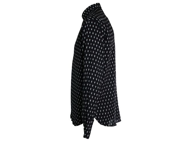 Camicia a pois stampata V di Saint Laurent in nero 2017 - vista 4